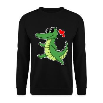 Crocodile - Sweat-shirt Unisexe - noir - Devant - Alina (178cm) & Michal (187cm)