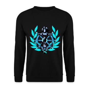 Ancre de volant Maritime Seafarers Ahoy Ship - Sweat-shirt Unisexe - noir - Devant - Alina (178cm) & Michal (187cm)