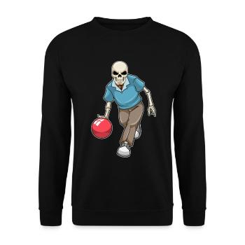 Skeleton Bowling Bowling Ball - Unisex Sweatshirt - black - Front - Alina (178cm) & Michal (187cm)
