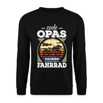 Coole Opas Fahren Fahrrad Grossvater Radfahrer - Unisex Pullover - Schwarz - Vorne - Alina (178cm) & Michal (187cm)