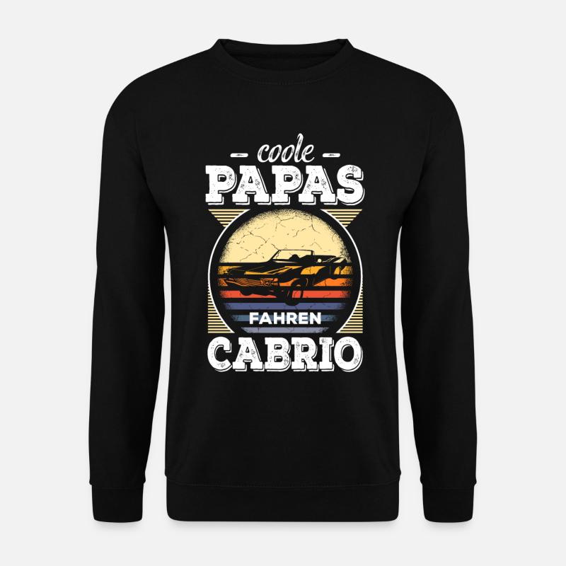 Coole Papas Fahren Cabrio Retro Auto Oldtimer Papa - Unisex Pullover - Schwarz