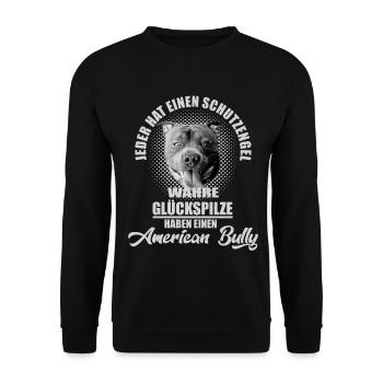 American Bully Schutzengel - Unisex Pullover - Schwarz - Vorne - Alina (178cm) & Michal (187cm)