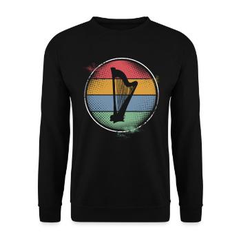 Harp - Unisex Sweatshirt - black - Front - Alina (178cm) & Michal (187cm)