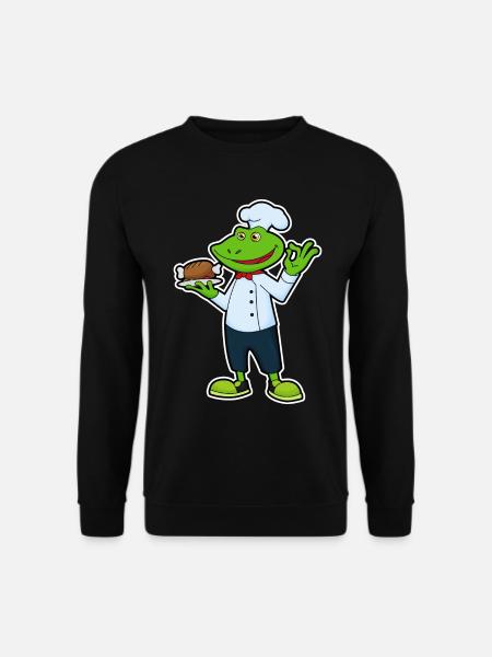 Frosch Koch Hähnchen Kochen - Unisex Pullover - Schwarz