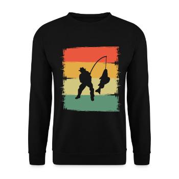 Angler - Unisex Sweatshirt - black - Front - Alina (178cm) & Michal (187cm)
