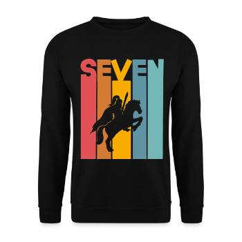 7 years Ritter Children's Birthday Party - Unisex Sweatshirt - black - Front - Alina (178cm) & Michal (187cm)