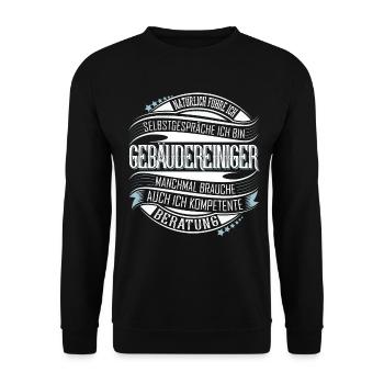 Gebäudereiniger - Unisex Pullover - Schwarz - Vorne - Alina (178cm) & Michal (187cm)