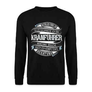Kranführer - Unisex Pullover - Schwarz - Vorne - Alina (178cm) & Michal (187cm)
