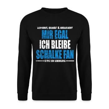 Mir Egal ich bleibe Schalke Fan Vintage - Unisex Pullover - Schwarz - Vorne - Alina (178cm) & Michal (187cm)
