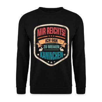 Kaninchen - Unisex Pullover - Schwarz - Vorne - Alina (178cm) & Michal (187cm)