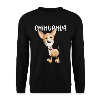 Joyeux chien Chihuahua - Sweat-shirt Unisexe - noir - Devant - Alina (178cm) & Michal (187cm)