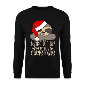Réveille-moi quand c’est la paresse de Noël - Sweat-shirt Unisexe - noir - Devant - Alina (178cm) & Michal (187cm)