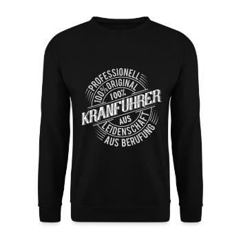 Kranführer - Unisex Pullover - Schwarz - Vorne - Alina (178cm) & Michal (187cm)