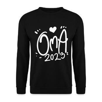 Oma 2023 - Werdende Oma 2023 - Unisex Pullover - Schwarz - Vorne - Alina (178cm) & Michal (187cm)