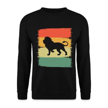 Lion - Unisex Sweatshirt - black - Front - Alina (178cm) & Michal (187cm)