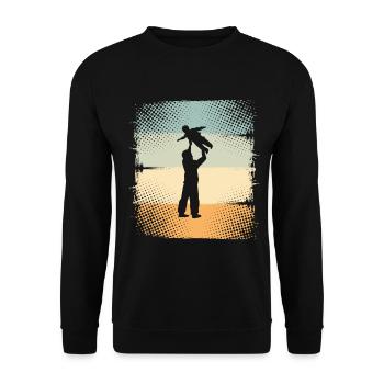 Father and Son - Unisex Sweatshirt - black - Front - Alina (178cm) & Michal (187cm)