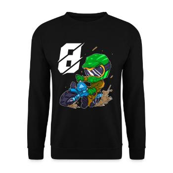 8 years Motocross children - Unisex Sweatshirt - black - Front - Alina (178cm) & Michal (187cm)