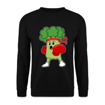 Boxers en brocoli, gants de boxe, boxe - Sweat-shirt Unisexe - noir - Devant - Alina (178cm) & Michal (187cm)