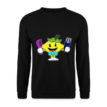 Zitrone Friseur Kamm  - Unisex Pullover - Schwarz - Vorne - Alina (178cm) & Michal (187cm)