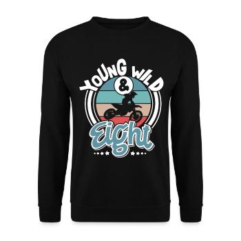 Motocross children 8 years - Unisex Sweatshirt - black - Front - Alina (178cm) & Michal (187cm)