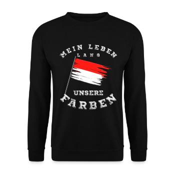 ROT Weiße Flagge - Unisex Pullover - Schwarz - Vorne - Alina (178cm) & Michal (187cm)