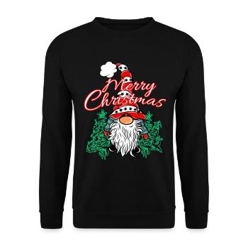 Weihnachts Wichtel Xmas Gnom - Unisex Pullover - Schwarz - Vorne - Alina (178cm) & Michal (187cm)