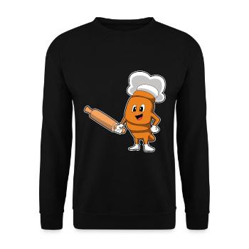 Rouleau à pâtisserie de pain - Sweat-shirt Unisexe - noir - Devant - Alina (178cm) & Michal (187cm)