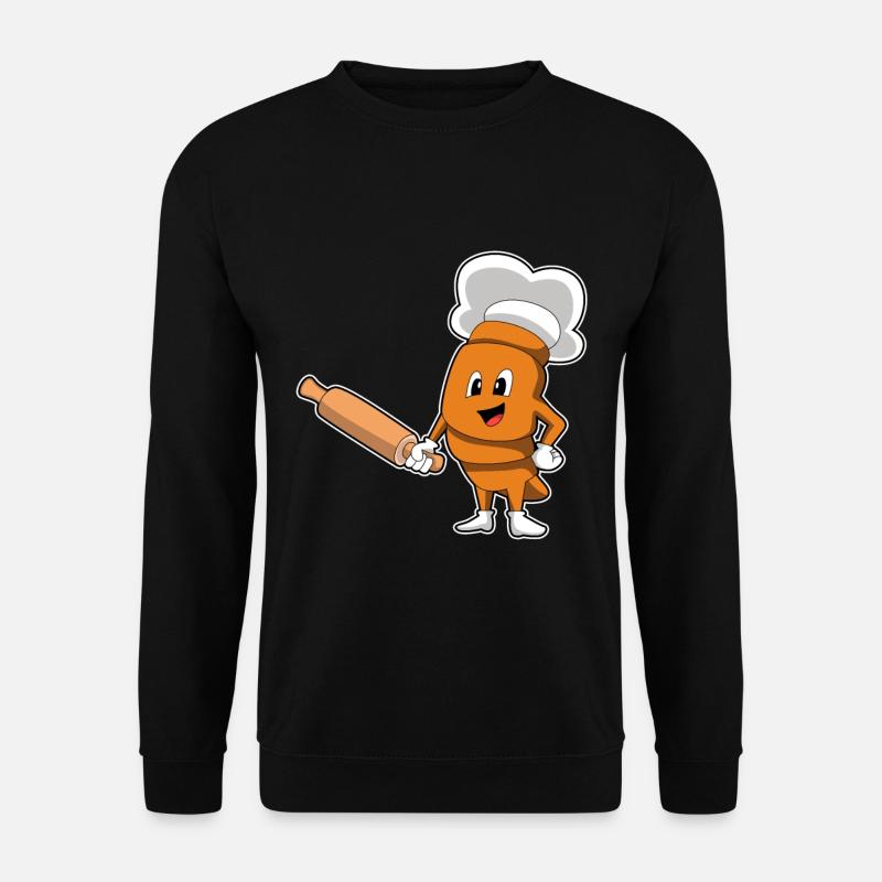 Brot Bäcker Nudelholz Backen - Unisex Pullover - Schwarz