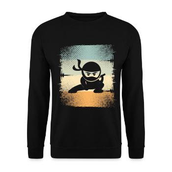 Ninja - Unisex Pullover - Schwarz - Vorne - Alina (178cm) & Michal (187cm)