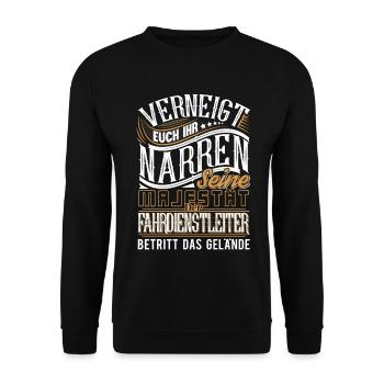 Fahrdienstleiter - Unisex Pullover - Schwarz - Vorne - Alina (178cm) & Michal (187cm)