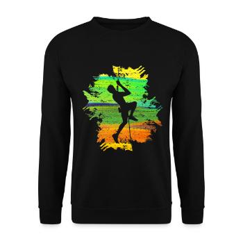 Climb Strong Men's Gift - Unisex Sweatshirt - black - Front - Alina (178cm) & Michal (187cm)
