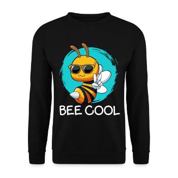 Bee Cool Bienchen mit Sonnenbrille - Unisex Pullover - Schwarz - Vorne - Alina (178cm) & Michal (187cm)
