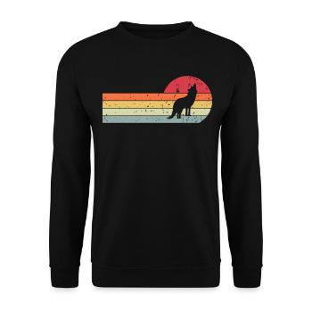 Wolf - Unisex Sweatshirt - black - Front - Alina (178cm) & Michal (187cm)