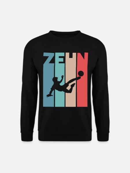 Fußball 10 Jahre Kinder Kindergeburtstag - Unisex Pullover - Schwarz