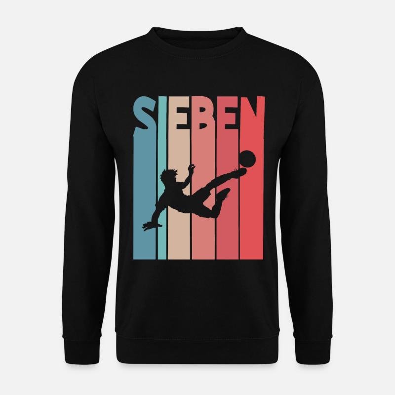 Fußball 7 Jahre Kinder Kindergeburtstag - Unisex Pullover - Schwarz