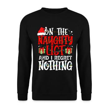 La liste coquine et je ne regrette rien de drôle Noël - Sweat-shirt Unisexe - noir - Devant - Alina (178cm) & Michal (187cm)
