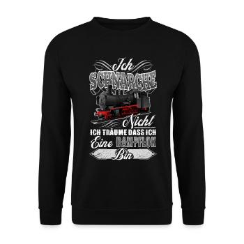 Dampflok Schnarchen - Unisex Pullover - Schwarz - Vorne - Alina (178cm) & Michal (187cm)