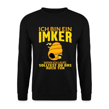 Bienen Imker Biene - Unisex Pullover - Schwarz - Vorne - Alina (178cm) & Michal (187cm)