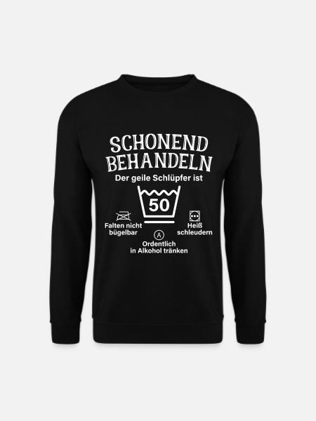 Schonend Behandeln Geiler Schlüpfer 50. Geburtstag - Unisex Pullover - Schwarz