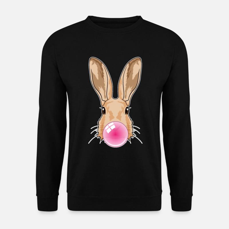 Hase mit Kaugummi - Unisex Pullover - Schwarz