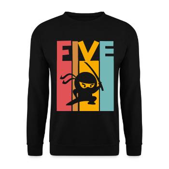 Ninja 5. Geburtstag Kinder - Unisex Pullover - Schwarz - Vorne - Alina (178cm) & Michal (187cm)
