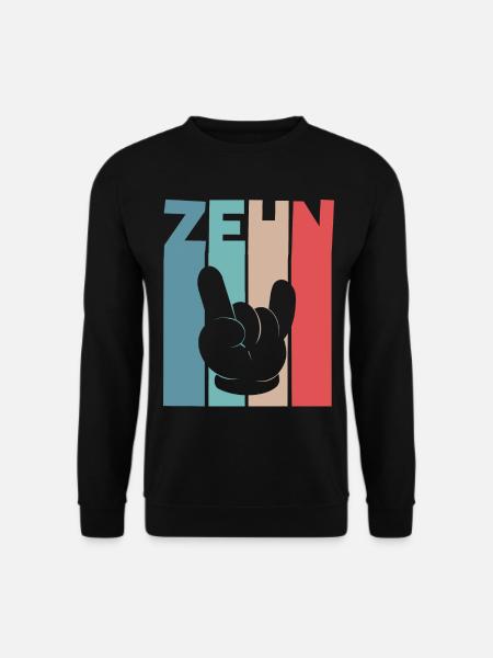 10 Jahre 10. Geburtstag Rock n Roll - Unisex Pullover - Schwarz