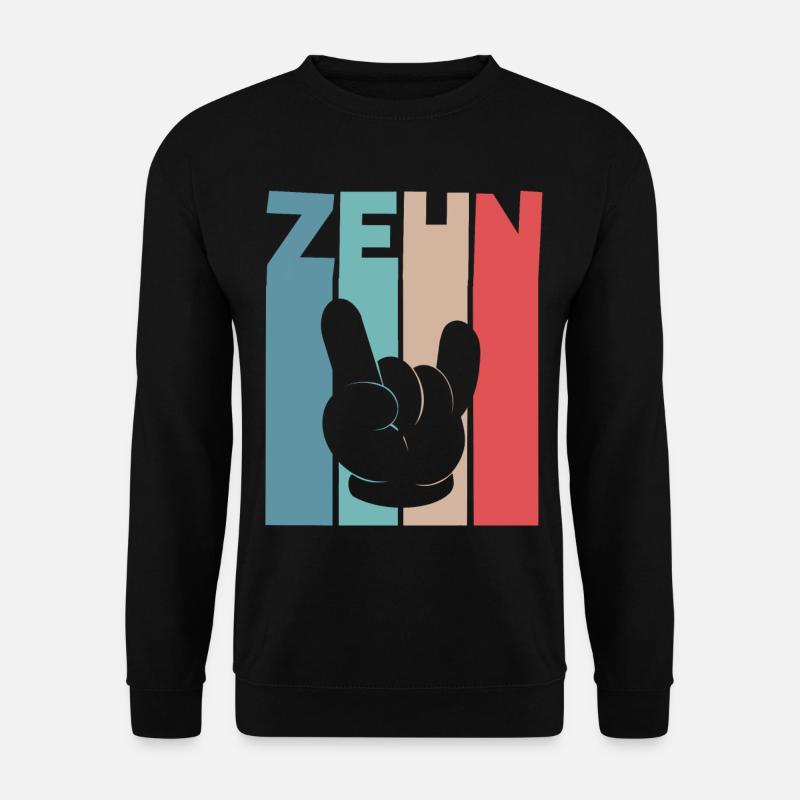 10 Jahre 10. Geburtstag Rock n Roll - Unisex Pullover - Schwarz