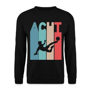 8 Jahre Kinder 8. Geburtstag Fußball - Unisex Pullover - Schwarz - Vorne - Alina (178cm) & Michal (187cm)