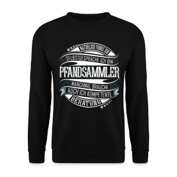 Pfandsammler - Unisex Pullover - Schwarz - Vorne - Alina (178cm) & Michal (187cm)