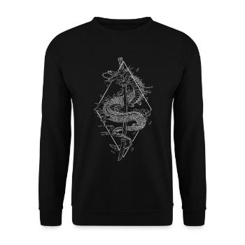 Schwert Katana Japanischer Drache Kanji Japanese - Unisex Pullover - Schwarz - Vorne - Alina (178cm) & Michal (187cm)