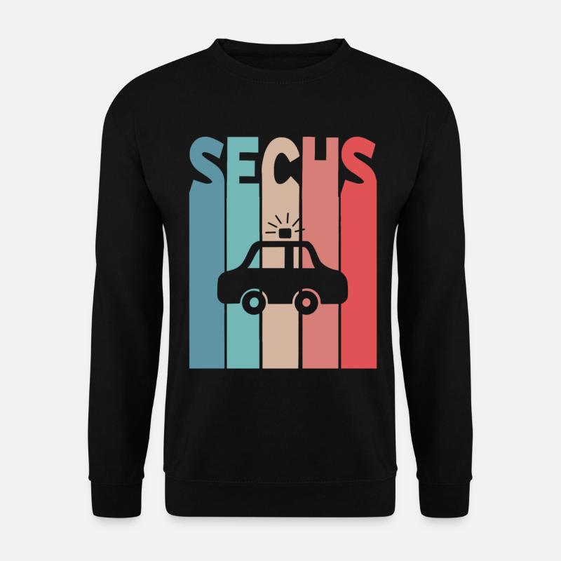 6 Jahre Polizeiauto Polizei - Unisex Pullover - Schwarz