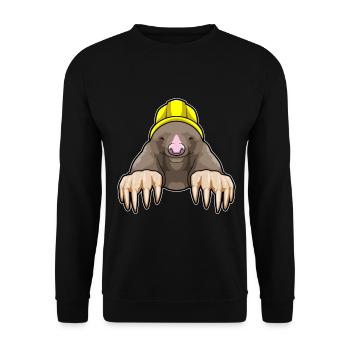 Maulwurf Bergarbeiter Bergbau - Unisex Pullover - Schwarz - Vorne - Alina (178cm) & Michal (187cm)