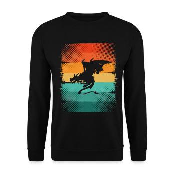 Drache - Unisex Pullover - Schwarz - Vorne - Alina (178cm) & Michal (187cm)