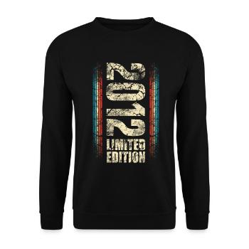 2012 Geburtsjahr 10. Geburtstag 10 Jahre - Unisex Pullover - Schwarz - Vorne - Alina (178cm) & Michal (187cm)